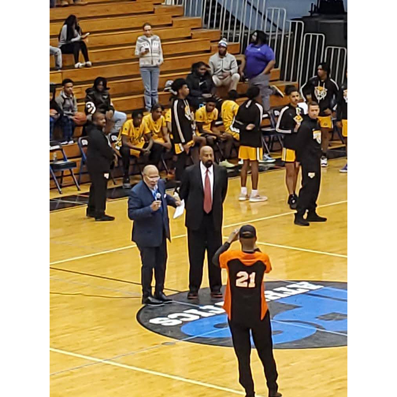 Milt Thompson, Sports & Corporate Attorney, TV & Media Personality, Civic & Community Leader (left) and Mike Woodson, BRHS Class of 1976 and current IU Hoosiers Basketball Coach (right)
