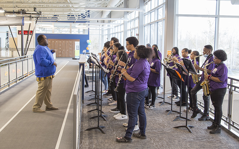 The Tindley school band performed at the event