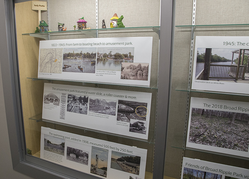 The new Family Center BR Park history display created by Friends of Broad Ripple Park