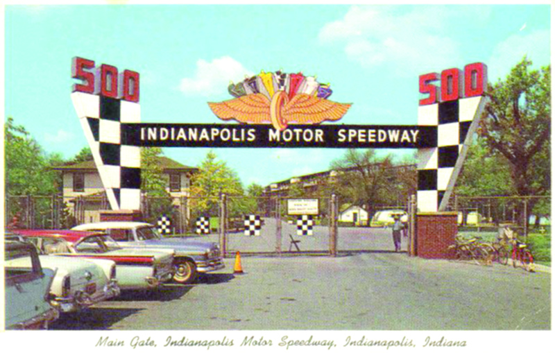 Image from a 1950's postcard from the Speedway