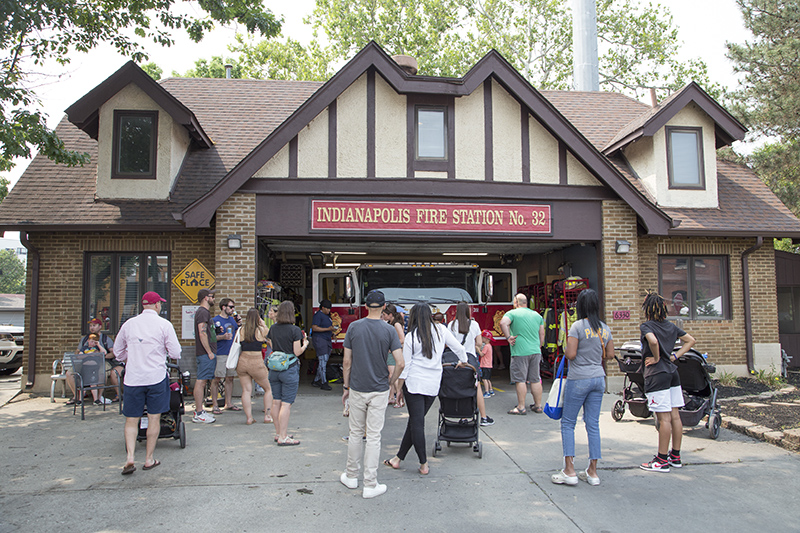 At fire station 32 before the race