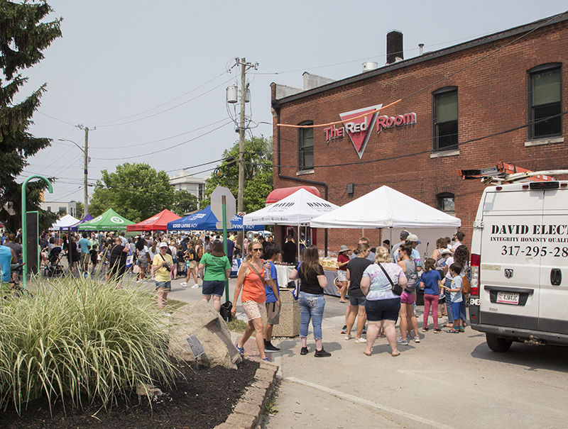 Tents along Guilford Avenue