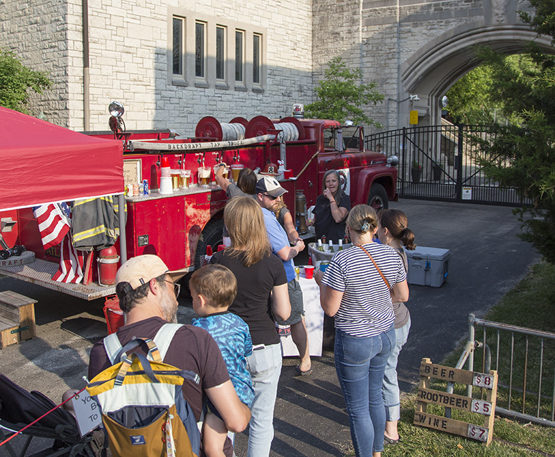 An old fire engine became a bar