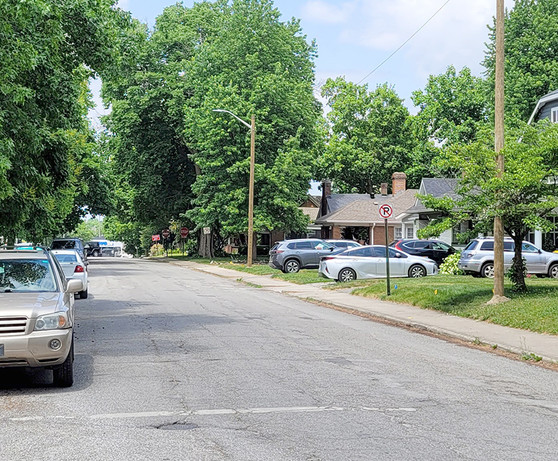 A new pole south of 62nd and Carrollton Avenue