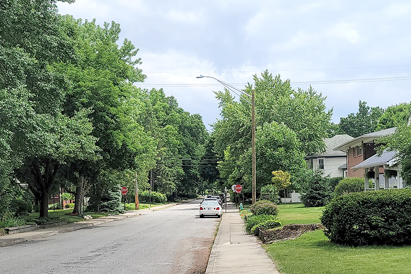 A finished installation at 61st and Carrollton Avenue