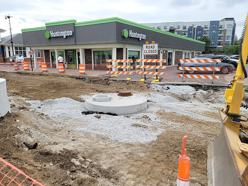 Broad Ripple Avenue work now extends west of Carrollton Avenue to College Avenue.