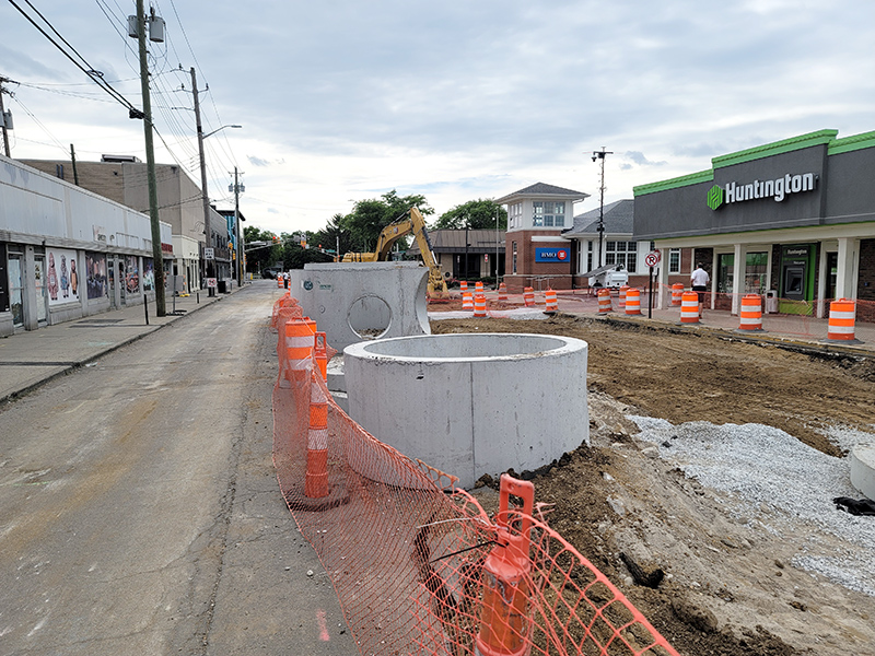 The temporary westbound-only lane from Carrollton to College