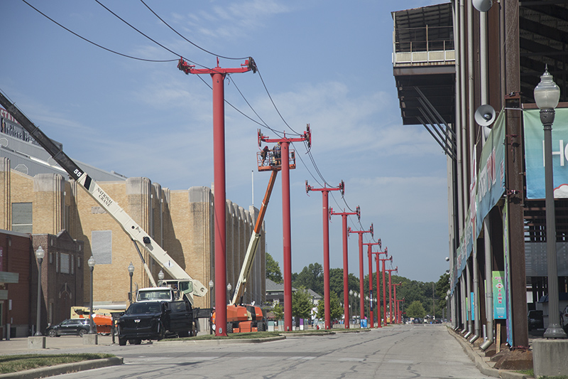 Getting ready for the Fair - the skyway going up on July 14th