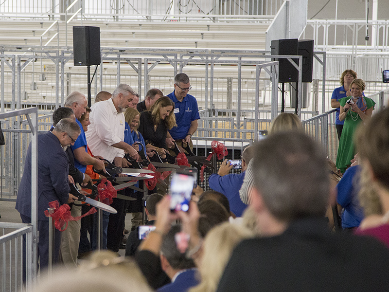 Cutting the ribbon