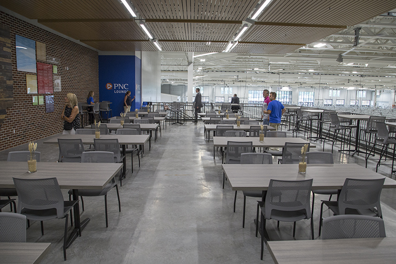 The PNC Lounge overlooks the pavilion