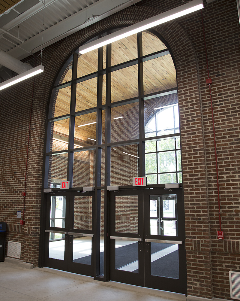 North entrances with barreled ceilings