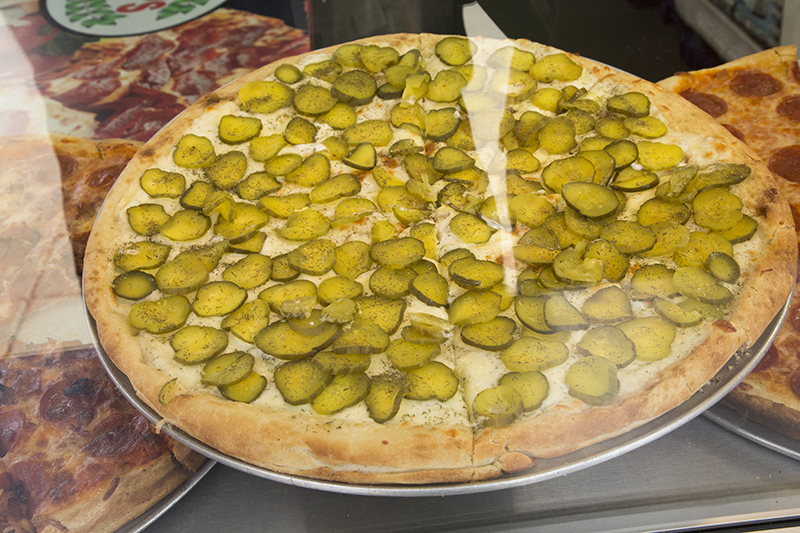 Delicious pickle pizza