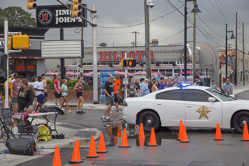 Runners gathered near the start line...