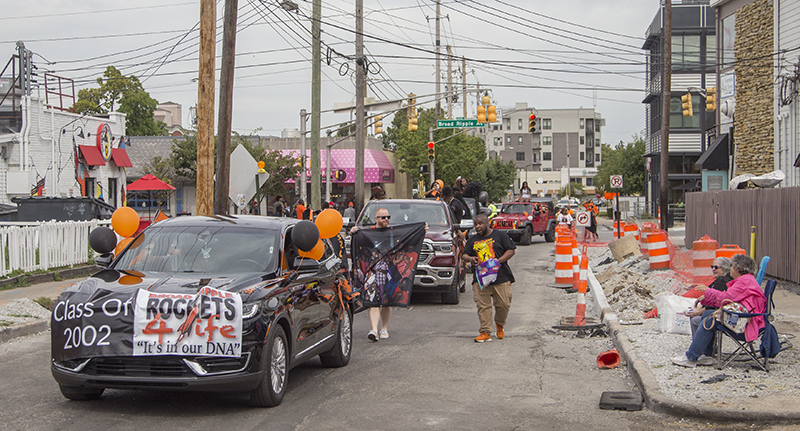 The parade turned to come south on Winthrop Avenue