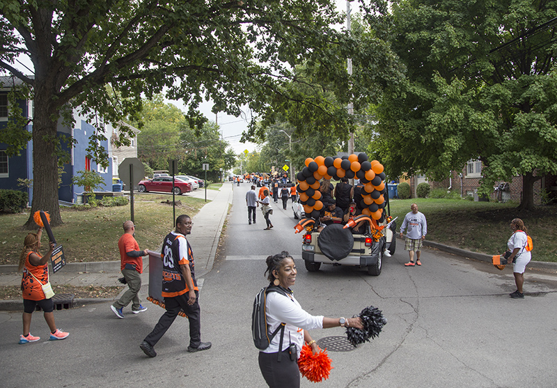 The back to the school up the 61st Street hill