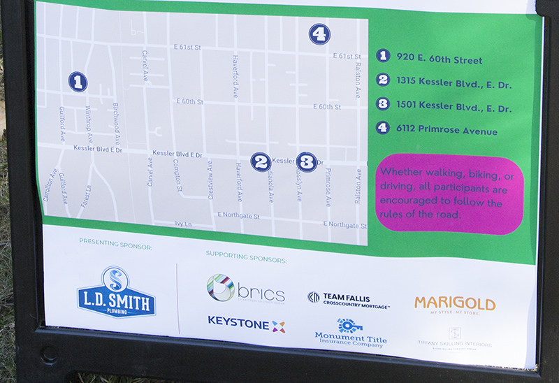 A map of the homes on the tour this year