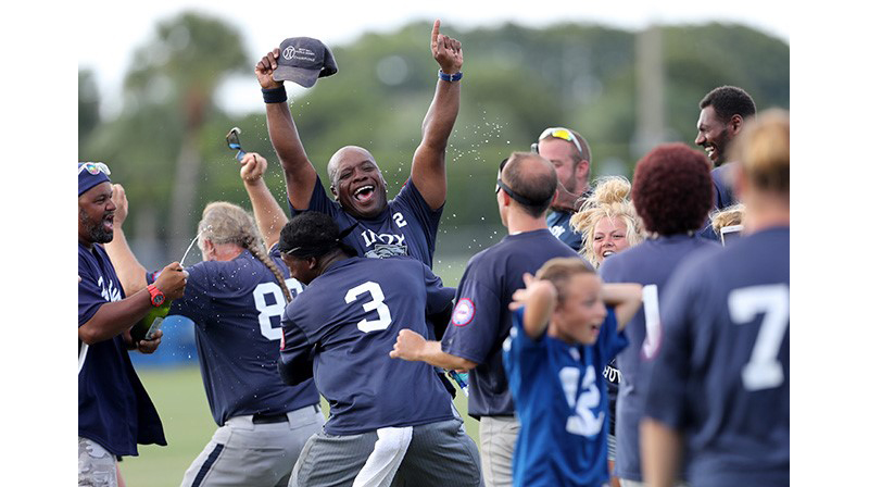 Indy Thunder celebrate a 2017 World Series victory over Taiwan