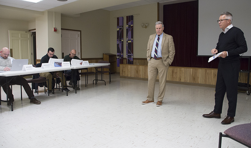 Joe Calderon and Kelly Mulder describing the project changes