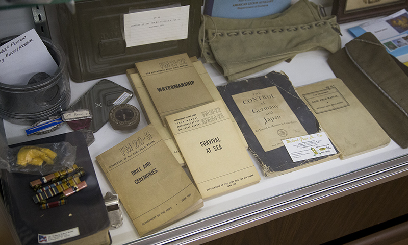 Some of the artifacts on display at the Post