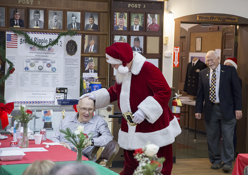 Santa greets Skip Nunweiler