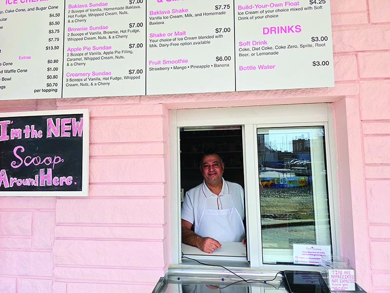 Owner George Hanna at the ice cream window