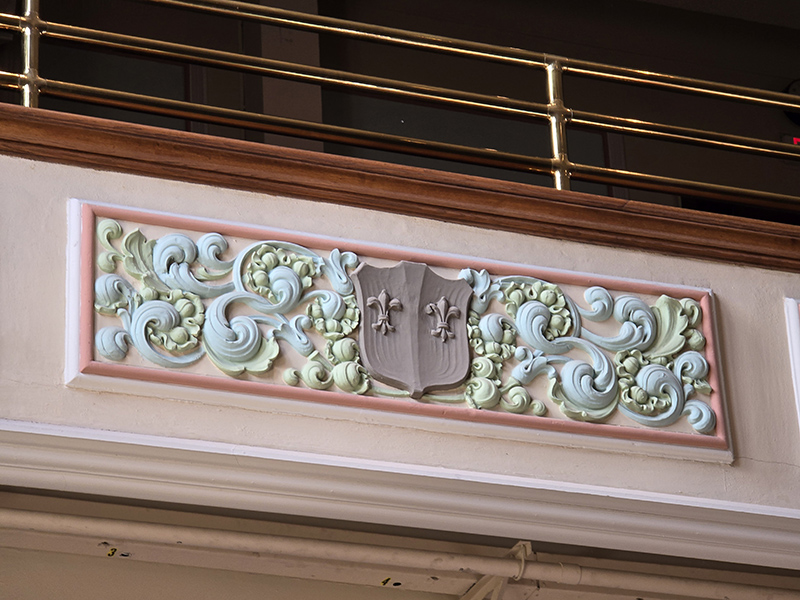 Decorative details in the auditorium