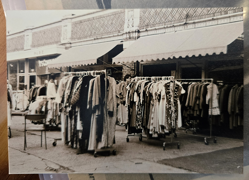 A sidewalk sale at Modern Times at 54th and College