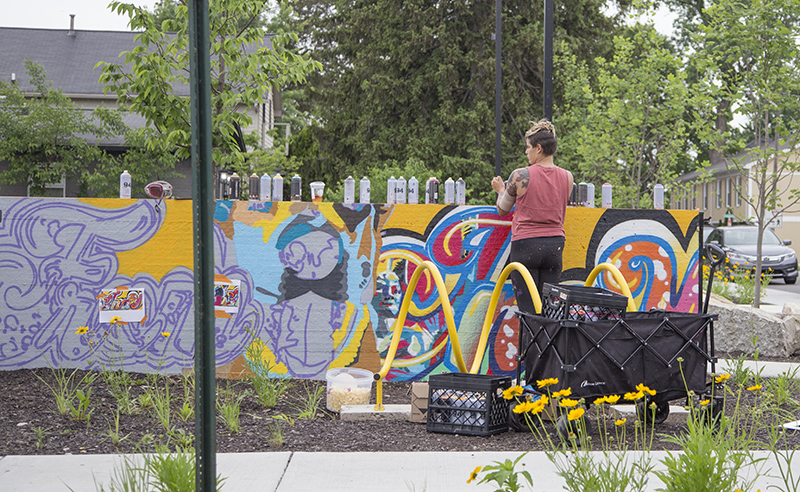 Random Rippling - New Mural on Guilford at Main Street