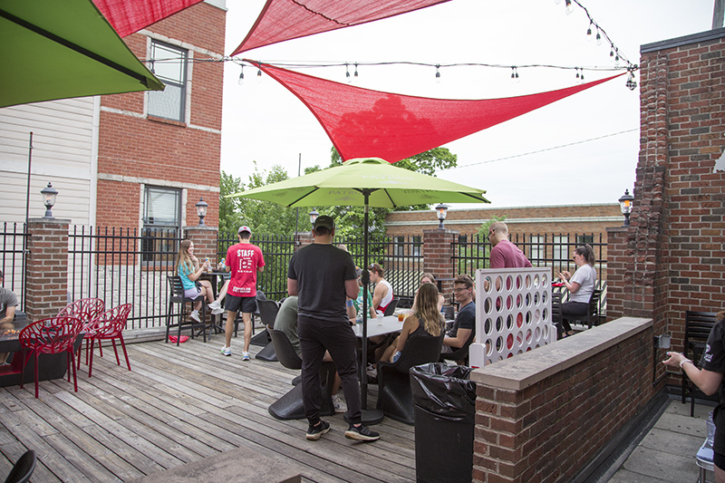 Pre-party on the roof at Red Room
