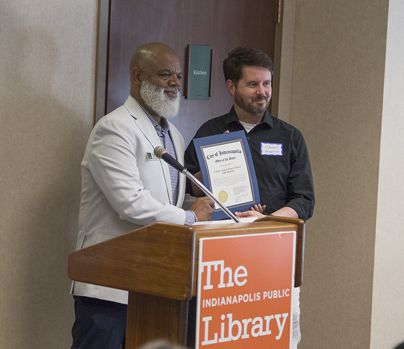Gregory Hill presented a proclamation from the Mayor's Office to Chase Martin