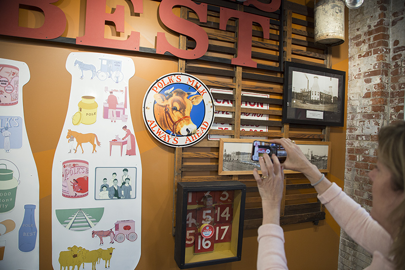 Joanna Taft of the Harrison Center demonstrated the video feature of the museum