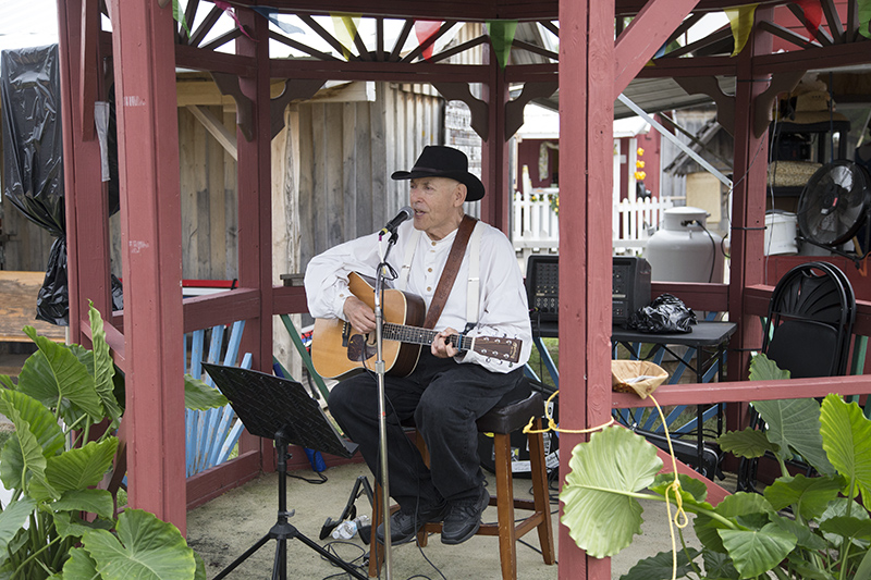Larry Wayt performing in the gazebo at Pioneer Village