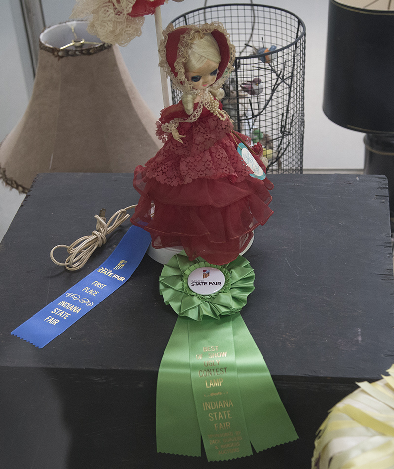 Nora Spitznogle's Sweepstakes ribbon in the Ugly Lamp Contest
