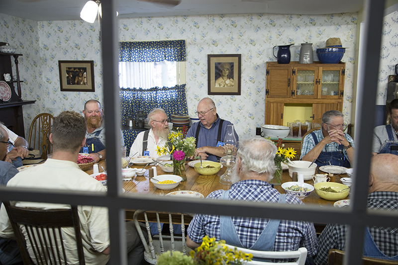 Lunch at Pioneer Village - Bill Tyner in center (seems like everywhere I look I see a relative!)