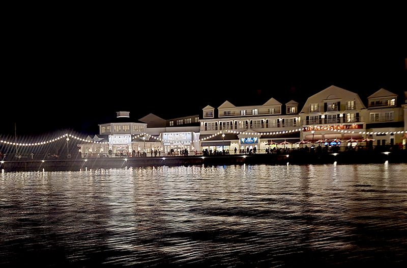 Approaching Cake Bake Shop on the boat from EPCOT