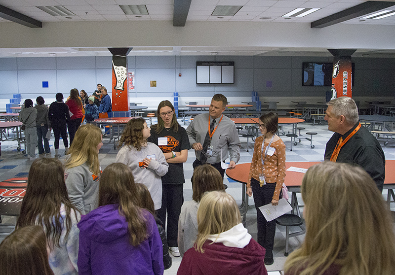 The tours started in the cafeteria