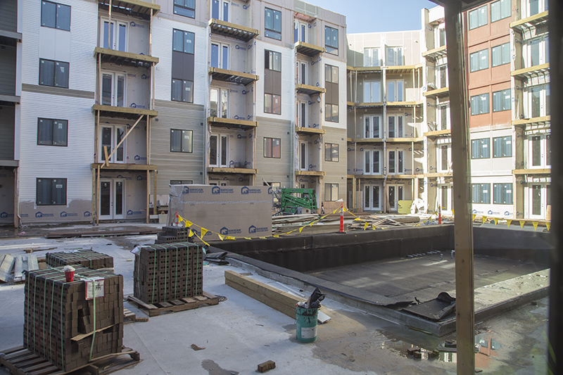 The courtyard and future pool