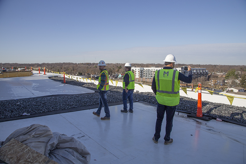 One of the penthouse apartment's private rooftop patio