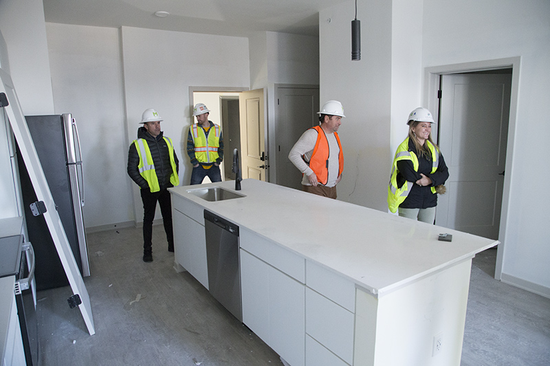 A tour of a unit under construction