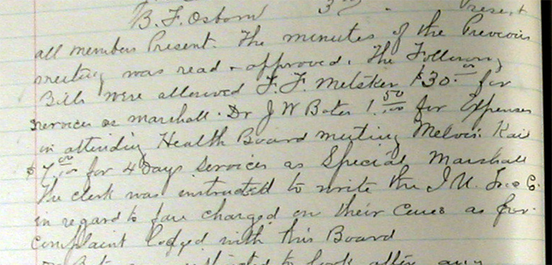 From the Town Minutes Book 2 Page 28