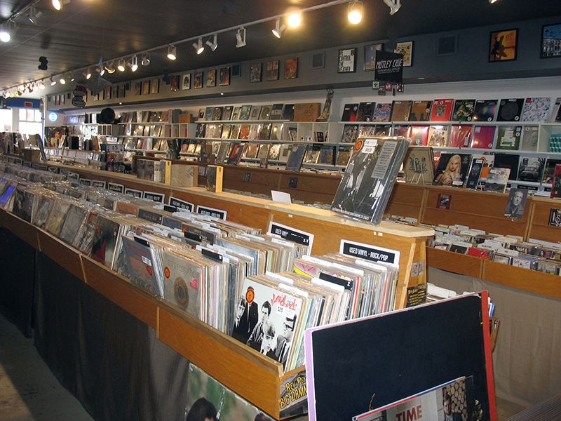 The interior of Indy CD & Vinyl at 806 Broad Ripple Avenue.