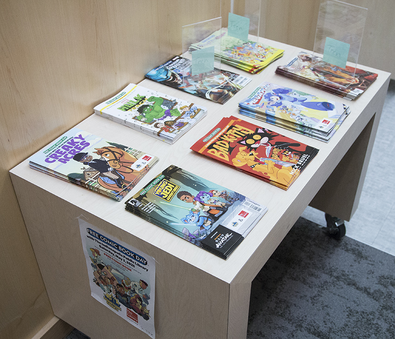Comic Book Day offerings at the Nora branch