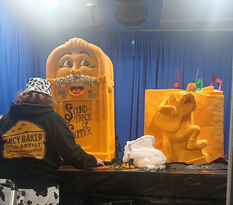 Cheese sculpture progressing