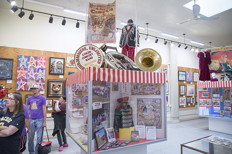Vintage circus exhibits in the Indiana Arts Building