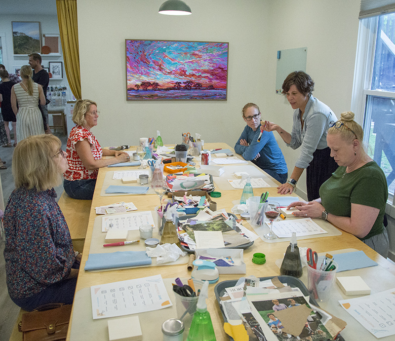 At Create Art Studio - mixed media class with Meghan Barich