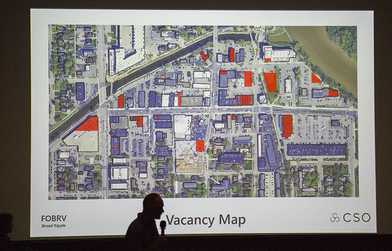 A map of building vacancies in the Village