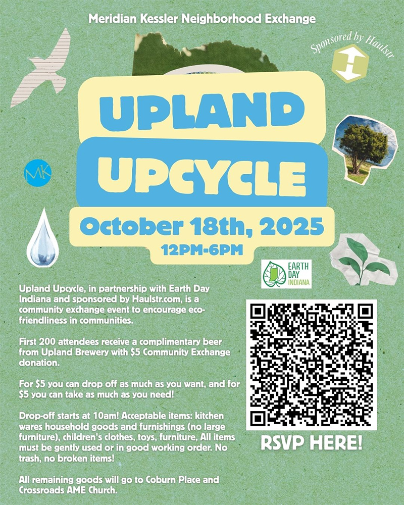 Upland Upcycle Community Exchange Oct 18 at Broad Ripple location noon to 6 pm - $5 donation