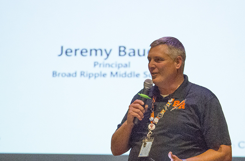 BRMS Principal Jeremy Baugh welcoming all