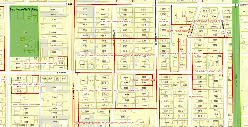 The boundaries of the Schad's and the Stoelting and Pye subdivisions (not included in Town Minutes book)