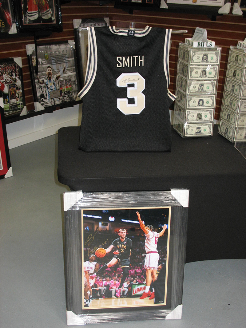 Pudue guard Brandon Smith's autographed jersey is available at Collector's Den.